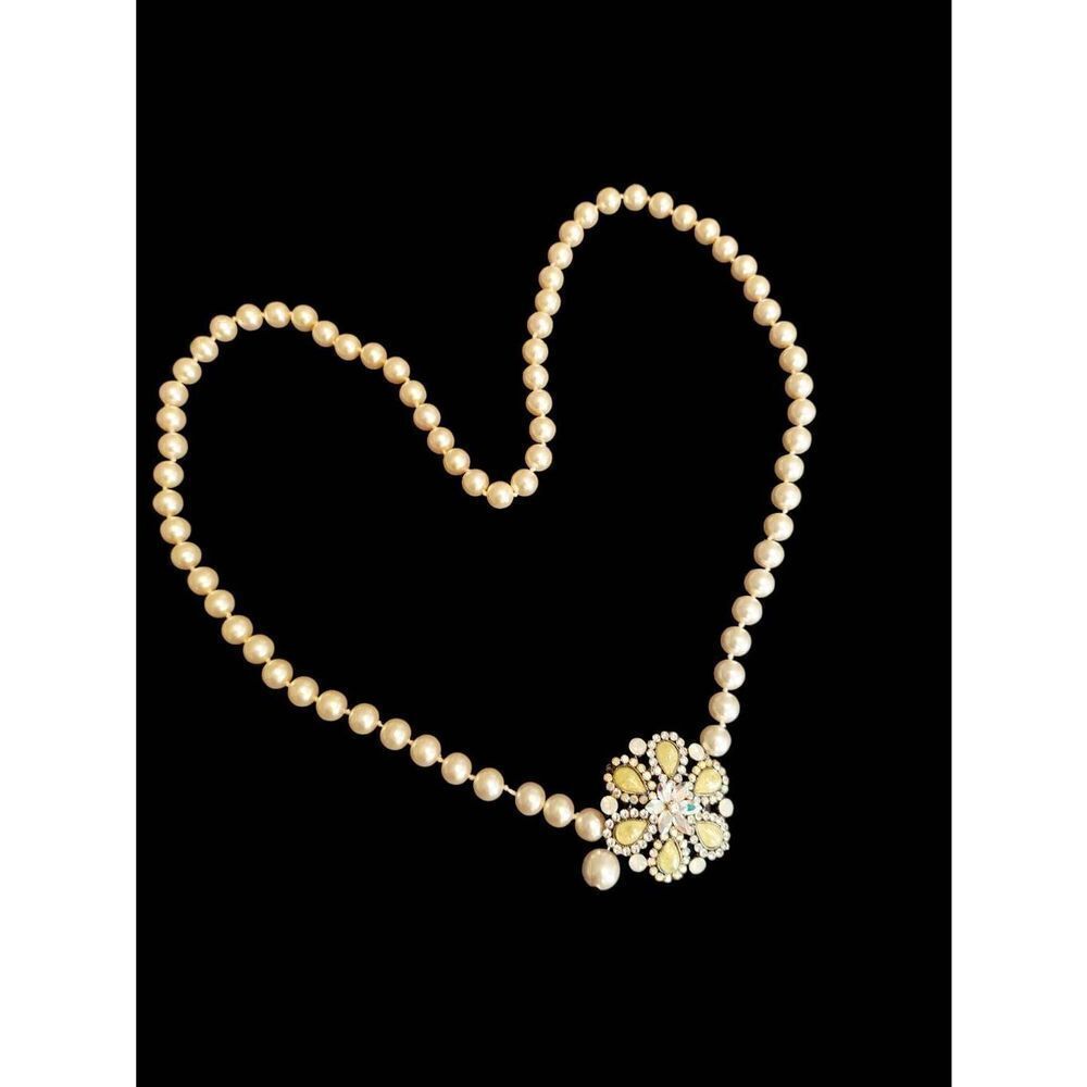 Vintage Pearl and Gem Double Layer Necklace - Picture 4 of 4